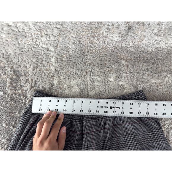 A New Day Size M Houndstooth Flat Front Straight Leg Pants Gray Elastic Waist - Picture 4 of 10